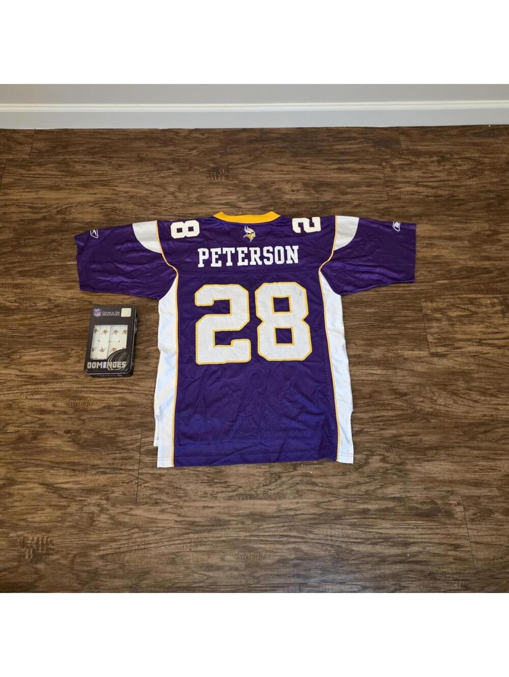 Reebok NFL Minnesota Vikings Adrian Peterson #28 sz Sm + Free Dominos